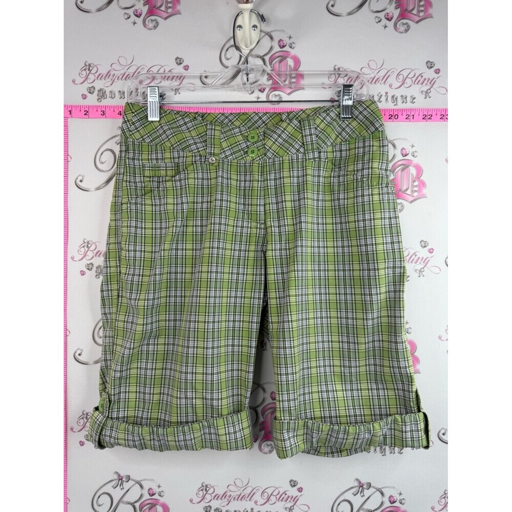 Lole Bermuda Shorts with Green plaid, checkered, stripped, flowly, comfortable